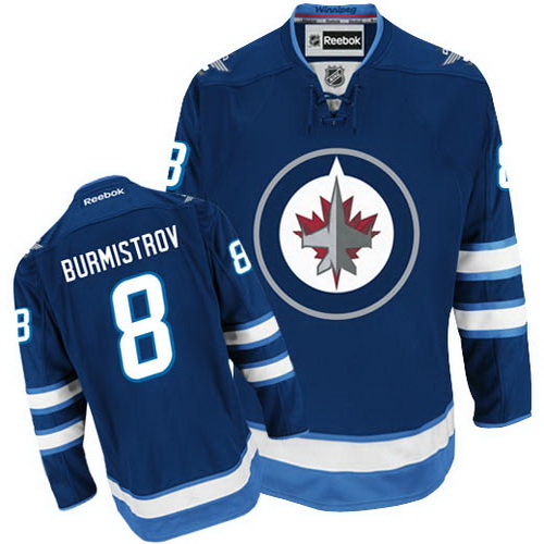 discount Winnipeg Jets 8 Alexander Burmistrov Blue NHL Hockey Jersey